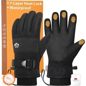 Men's Winter Gloves Waterproof Gloves with 3M Thinsulate and Thick Plush Fleece